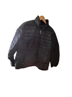 Heatkeep Black Puffer Jacket With Faux Fur Lining Winter Coat Full Zip